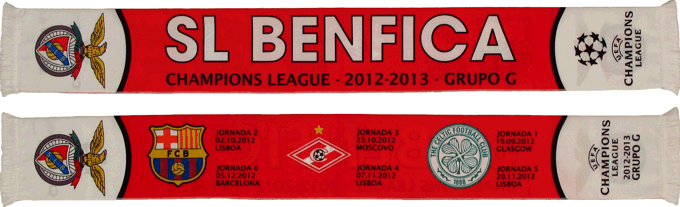 Cachecol Benfica Liga Campees Grupo G 2012-13
