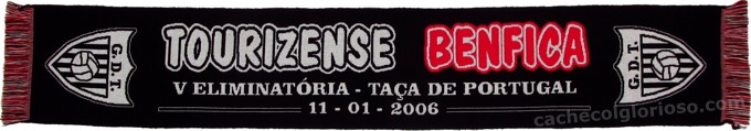 cachecol benfica tourizense taa de portugal 2005-06