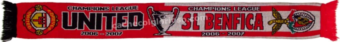 cachecol benfica manchester liga campeoes 2006-07