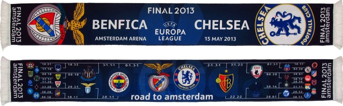 cachecol benfica chelseas final 2013 road to amsterdam