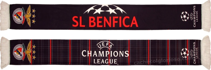 cachecol sl benfica uefa champions league negro 2013-14
