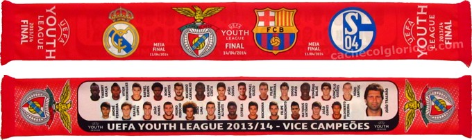 cachecol benfica youth league 2013-14 vice campeoes
