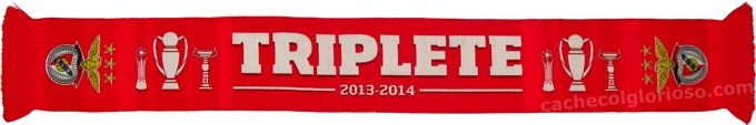 cachecol sl benfica triplete 2013-14
