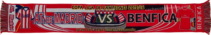 cachecol atletico madrid benfica liga campeoes 2015-16